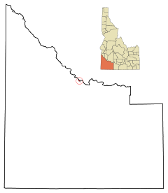 Ubicación en el condado de Owyhee en Idaho Ubicación de Idaho en EE. UU.