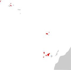Mapa de distribución de Pipistrellus maderensis en las Islas Canarias y Azores.