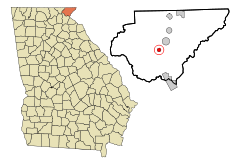 Rabun County Georgia Incorporated and Unincorporated areas Tiger Highlighted.svg
