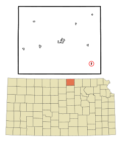 Ubicación en el condado de Republic en KansasUbicación de Kansas en EE. UU.