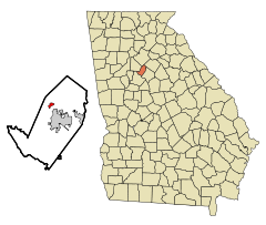 Rockdale County Georgia Incorporated and Unincorporated areas Lakeview Estates Highlighted.svg