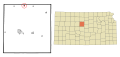 Ubicación en el condado de Clay en KansasUbicación de Kansas en EE. UU.