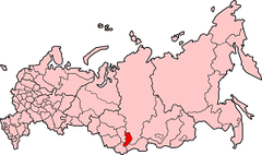 Localización de la República de Jakasia en Rusia