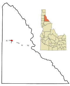 Ubicación en el condado de Shoshone en Idaho Ubicación de Idaho en EE. UU.