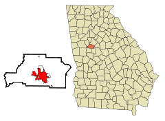 Spalding County Georgia Incorporated and Unincorporated areas Griffin Highlighted.svg
