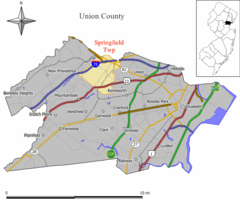 Ubicación en el condado de Union en Nueva JerseyUbicación de Nueva Jersey en EE. UU.