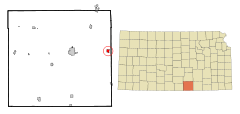 Ubicación en el condado de Sumner en KansasUbicación de Kansas en EE. UU.