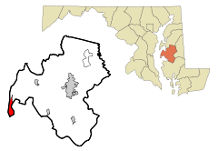 Ubicación en el condado de Talbot en MarylandUbicación de Maryland en EE. UU.