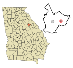 Taliaferro County Georgia Incorporated and Unincorporated areas Sharon Highlighted.svg