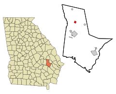 Tattnall County Georgia Incorporated and Unincorporated areas Collins Highlighted.svg