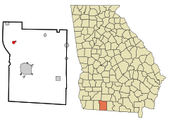 Thomas County Georgia Incorporated and Unincorporated areas Ochlocknee Highlighted.svg