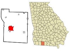 Thomas County Georgia Incorporated and Unincorporated areas Thomasville Highlighted.svg