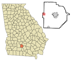 Tift County Georgia Incorporated and Unincorporated areas Ty Ty Highlighted.svg