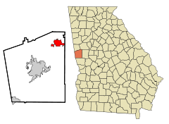 Troup County Georgia Incorporated and Unincorporated areas Hogansville Highlighted.svg