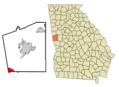 Troup County Georgia Incorporated and Unincorporated areas West Point Highlighted.svg