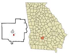 Turner County Georgia Incorporated and Unincorporated areas Sycamore Highlighted.svg
