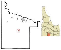 Ubicación en el condado de Twin Falls en Idaho Ubicación de Idaho en EE. UU.