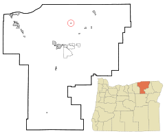 Ubicación en el condado de Umatilla en el estado de Oregón Ubicación de Oregón en EE. UU.