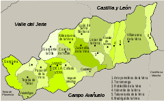 Organización territorial de la Comarca de la Vera.