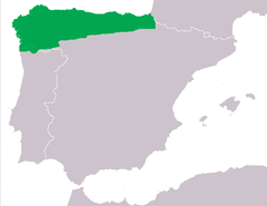 Mapa de distribución de Vipera seoanei.