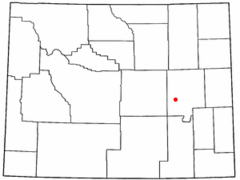 Ubicación en el condado de Converse en Wyoming Ubicación de Wyoming en EE. UU.
