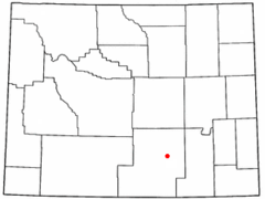 Ubicación en el condado de Carbon en Wyoming Ubicación de Wyoming en EE. UU.