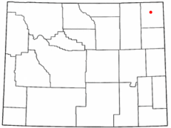 Ubicación en el condado de Crook en Wyoming Ubicación de Wyoming en EE. UU.