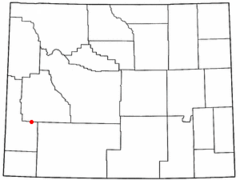 Ubicación en el condado de Lincoln en Wyoming Ubicación de Wyoming en EE. UU.