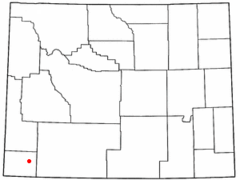Ubicación en el condado de Uinta en Wyoming Ubicación de Wyoming en EE. UU.