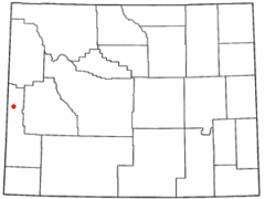 Ubicación en el condado de Lincoln en Wyoming Ubicación de Wyoming en EE. UU.