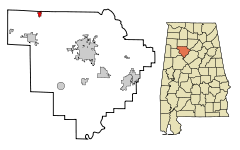 Walker County Alabama Incorporated and Unincorporated areas Nauvoo Highlighted.svg