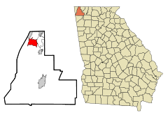 Walker County Georgia Incorporated and Unincorporated areas Chattanooga Valley Highlighted.svg