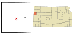 Ubicación en el condado de Wallace en KansasUbicación de Kansas en EE. UU.
