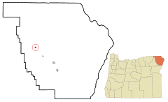 Ubicación en el condado de Wallowa en el estado de Oregón Ubicación de Oregón en EE. UU.