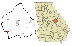 Washington County Georgia Incorporated and Unincorporated areas Oconee Highlighted.svg