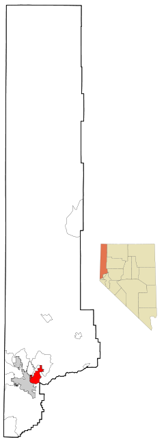 Ubicación en el condado de Washoe en el estado de Nevada Ubicación de Nevada en EE. UU.