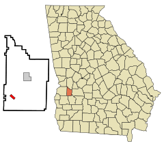Webster County Georgia Incorporated and Unincorporated areas Weston Highlighted.svg