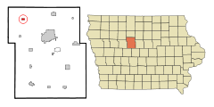 Webster County Iowa Incorporated and Unincorporated areas Clare Highlighted.svg