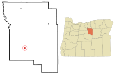 Ubicación en el condado de Wheeler en el estado de Oregón Ubicación de Oregón en EE. UU.