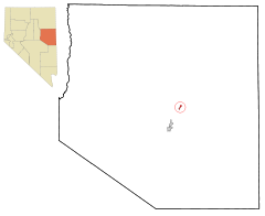 Ubicación en el condado de White Pine en el estado de Nevada Ubicación de Nevada en EE. UU.