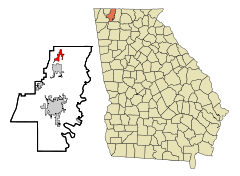 Whitfield County Georgia Incorporated and Unincorporated areas Cohutta Highlighted.svg