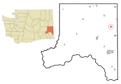 Ubicación en el condado de Whitman en el estado de Washington Ubicación de Washington en EE. UU.