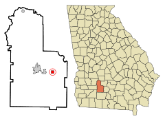 Worth County Georgia Incorporated and Unincorporated areas Sumner Highlighted.svg