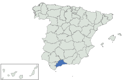 Situación de la provincia de Málaga