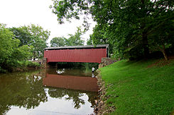 Bucher's Mill Covered Bridge Wide Side View 3008px.jpg
