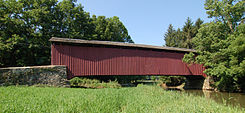 Forry's Mill Covered Bridge Wide Angle Side View 3000px.jpg