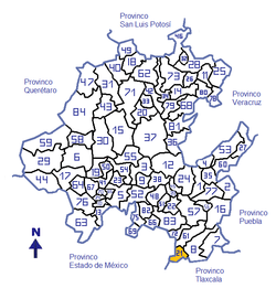 En amarillo Emiliano Zapata, municipio con menor extensión.