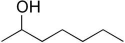 Fórmula estructural de la molécula de 2-heptanol