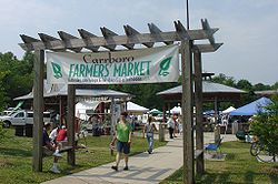 Mercado típico de Carrboro, donde vendn productos de granja