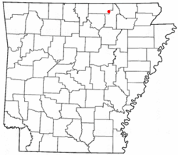 Localización de Cherokee Village en el estado de Arkansas